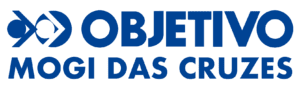 Logo do Colégio Objetivo de Mogi das Cruzes em azul.